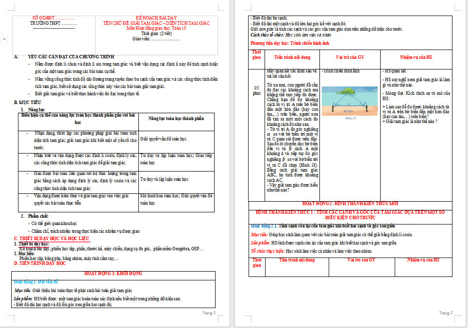 Giáo án Toán 10 Cánh diều Chương 4 Bài 2