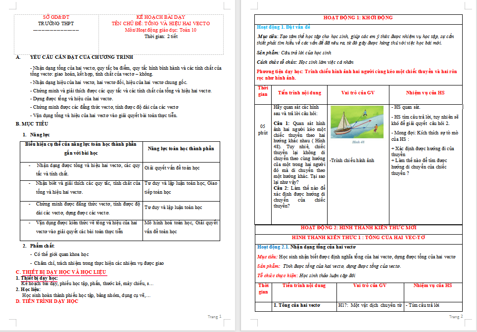 Giáo án Toán 10 Cánh diều Chương 4 Bài 4