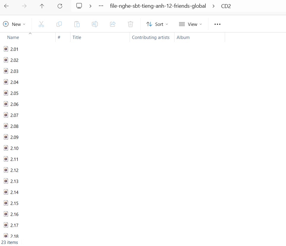 File nghe Sách bài tập tiếng Anh 12 Friends Global - CD1