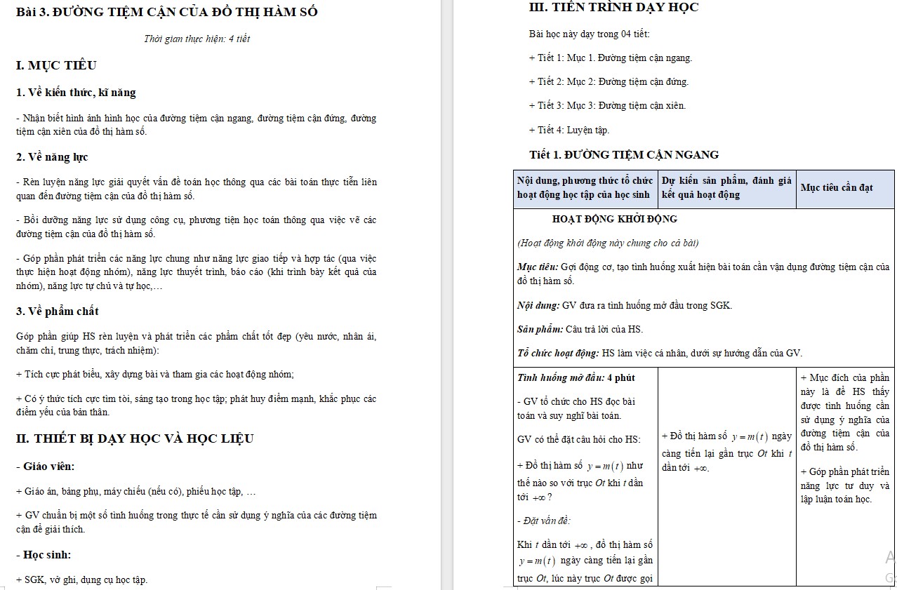 Giáo án Bài 3 Toán 12 Kết nối tri thức