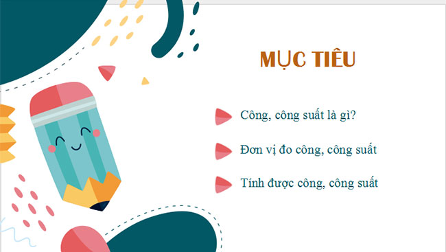 Giáo án PowerPoint Khoa học tự nhiên 9 Bài 1: Công và công suất 