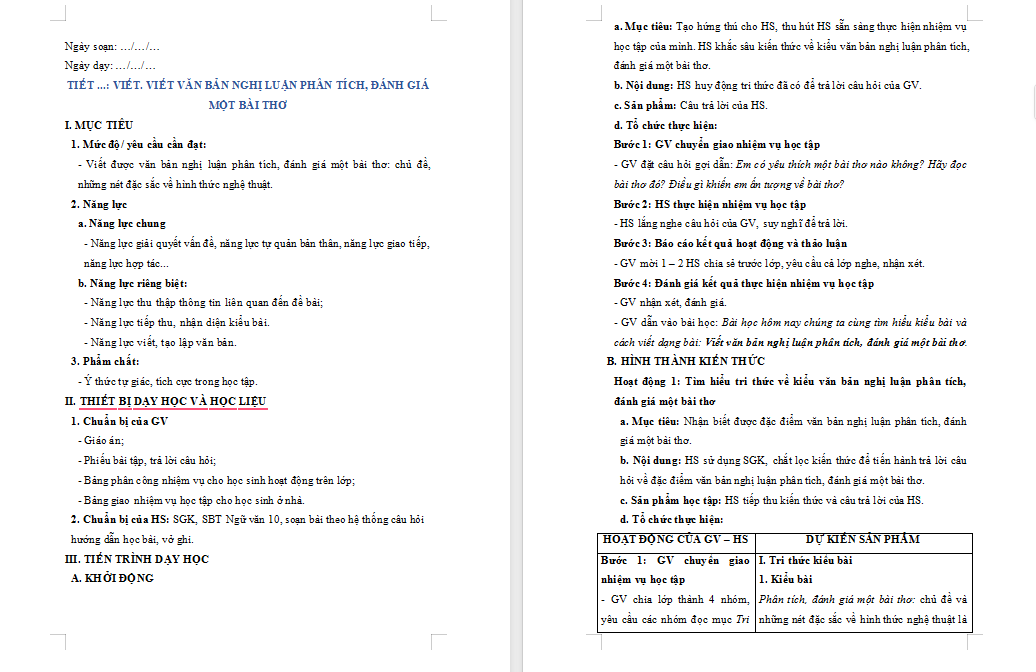 Viết văn bản nghị luận phân tích đánh giá một bài thơ