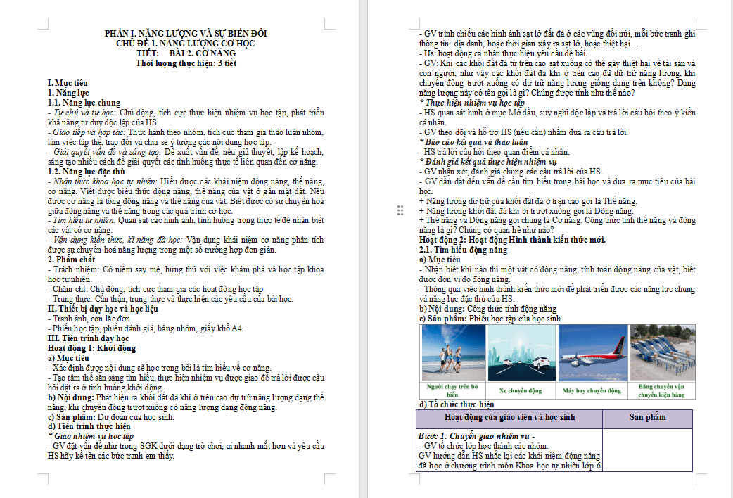 Giáo án PowerPoint Khoa học tự nhiên 9 Bài 2: Cơ năng