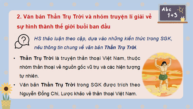 Giáo án Ngữ văn 10 Bài 1: Thần Trụ trời 