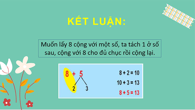 PowerPoint Toán 2: 8 cộng với một số