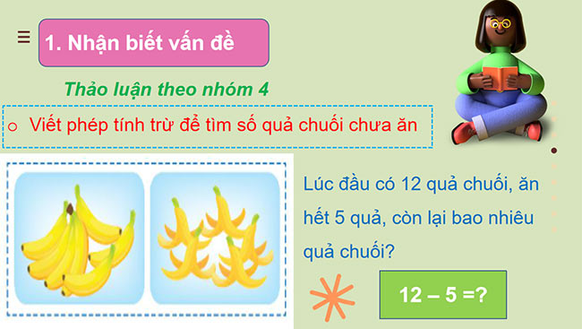 PowerPoint Toán 2: 12 trừ đi một số