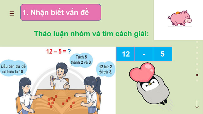 PowerPoint Toán 2: 12 trừ đi một số