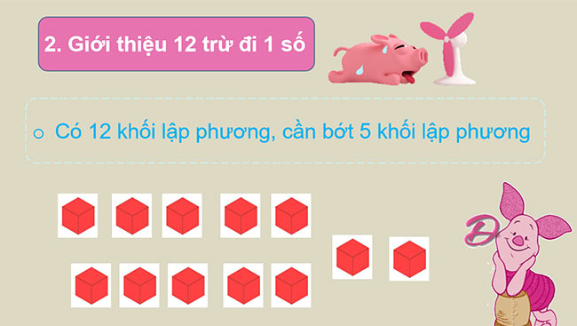 PowerPoint Toán 2: 12 trừ đi một số