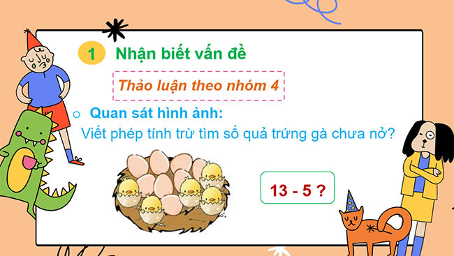PowerPoint Toán 2: 13 trừ đi một số