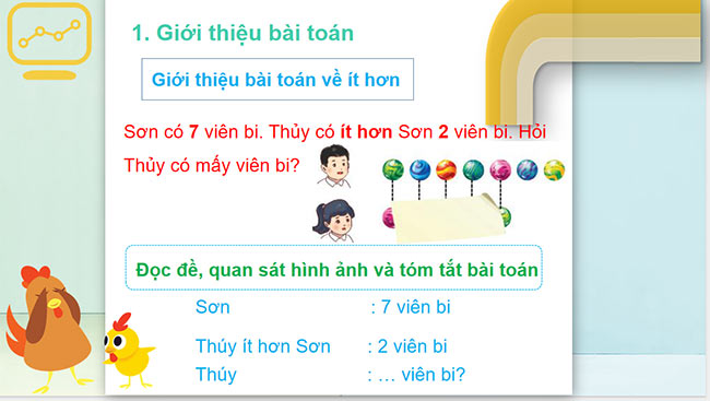 PowerPoint Toán 2: Bài toán ít hơn