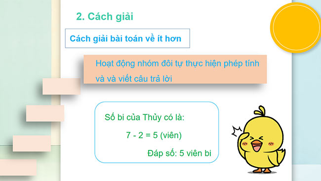 PowerPoint Toán 2: Bài toán ít hơn
