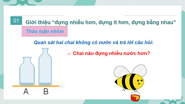 PowerPoint Toán 2: Đựng nhiều nước, đựng ít nước