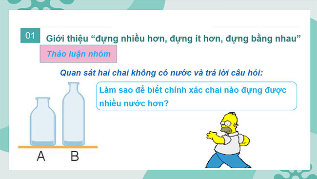 PowerPoint Toán 2: Đựng nhiều nước, đựng ít nước