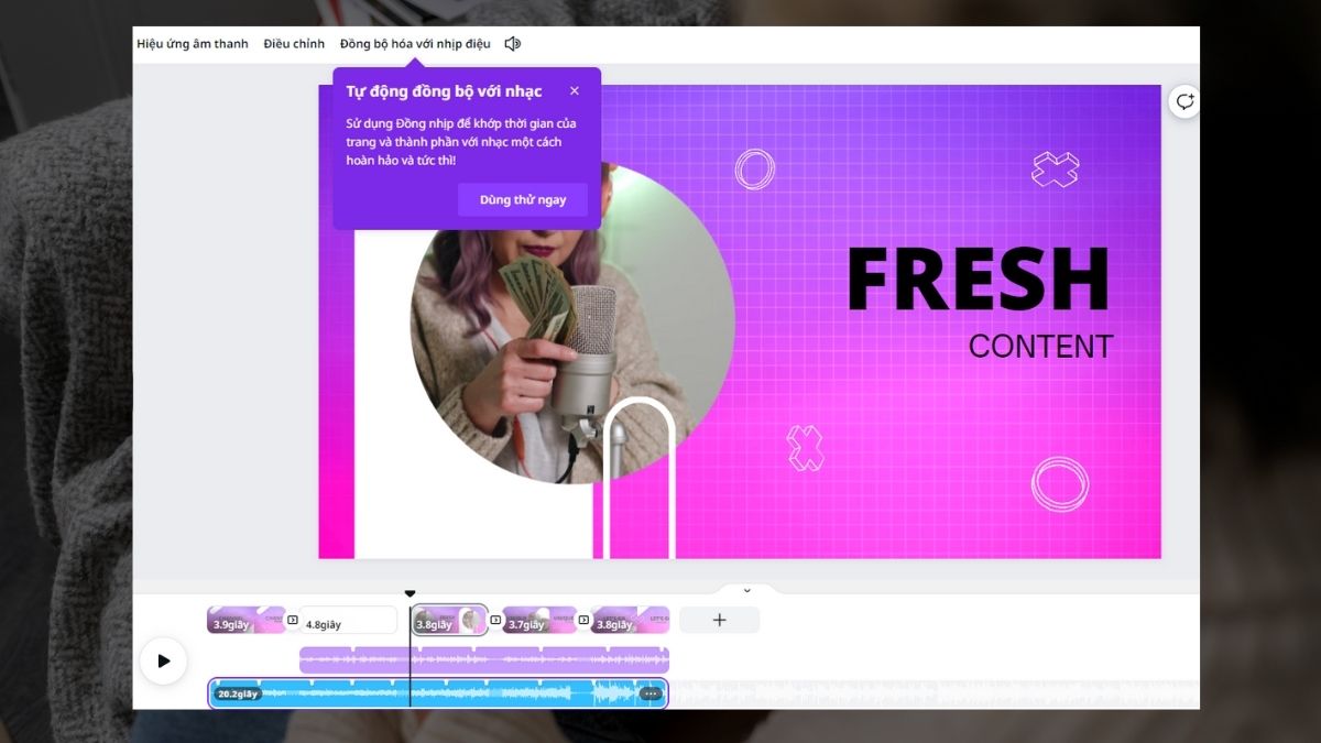 Chỉnh sửa cắt chèn âm thanh cho phù hợp