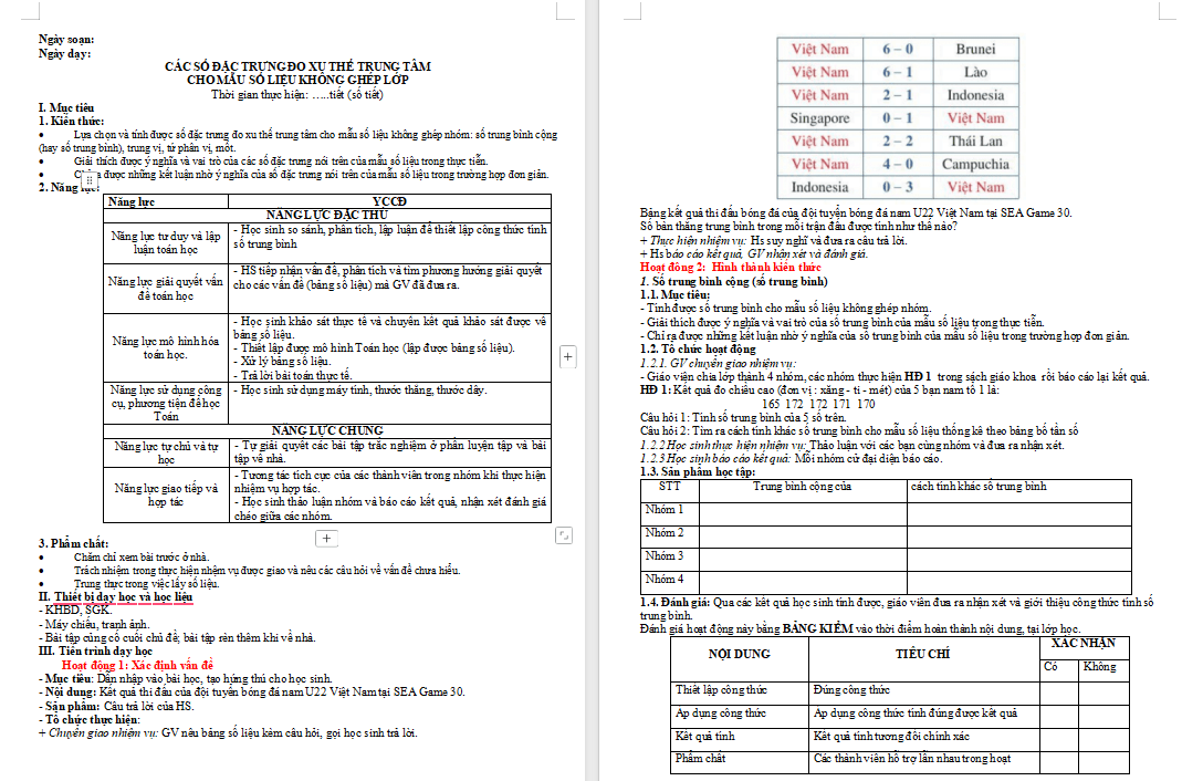 Giáo án PowerPoint Toán 10 Bài 2: Các số đặc trưng đo xu thế trung tâm cho mẫu số liệu không ghép nhóm