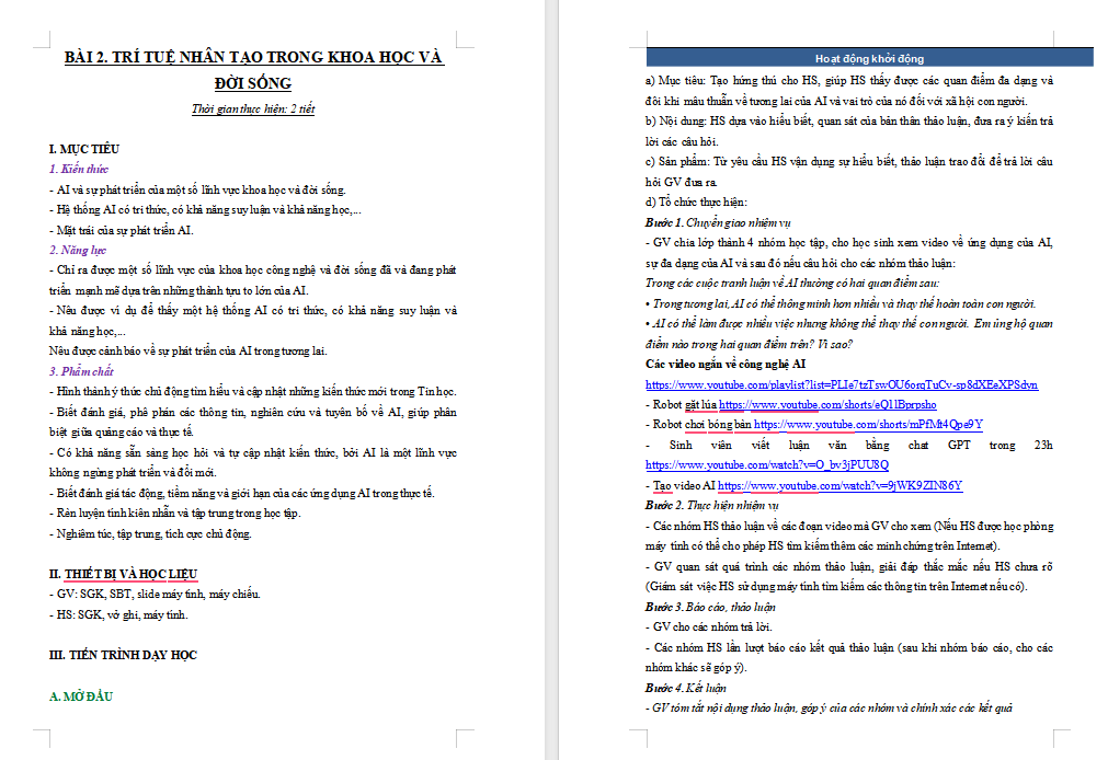 Giáo án PowerPoint Tin học 12 Bài 2: Trí tuệ nhân tạo trong khoa học và đời sống