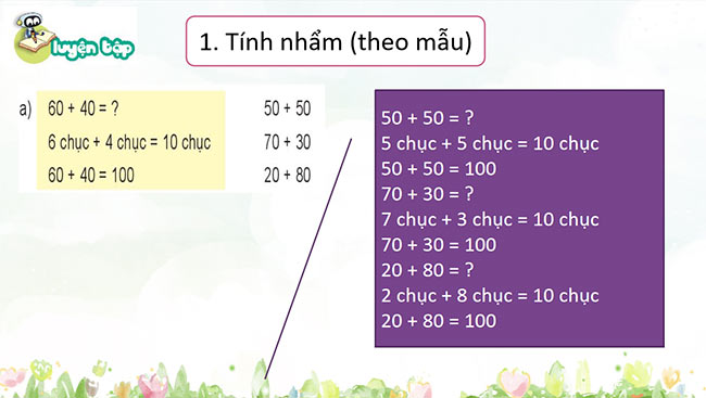 PowerPoint Toán 2: Ôn tập phép cộng, phép trừ (không nhớ) trong phạm vi 100