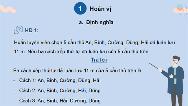 Giáo án PowerPoint Toán 10 Bài 2: Hoán vị - Chỉnh hợp