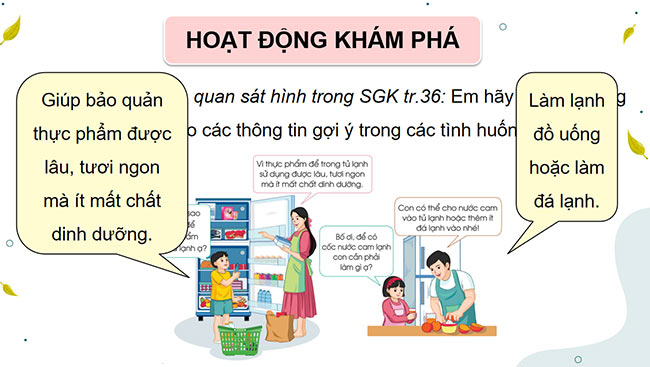 PowerPoint Công nghệ 5 Sử dụng tủ lạnh