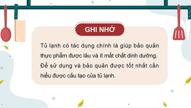 PowerPoint Công nghệ 5 Sử dụng tủ lạnh