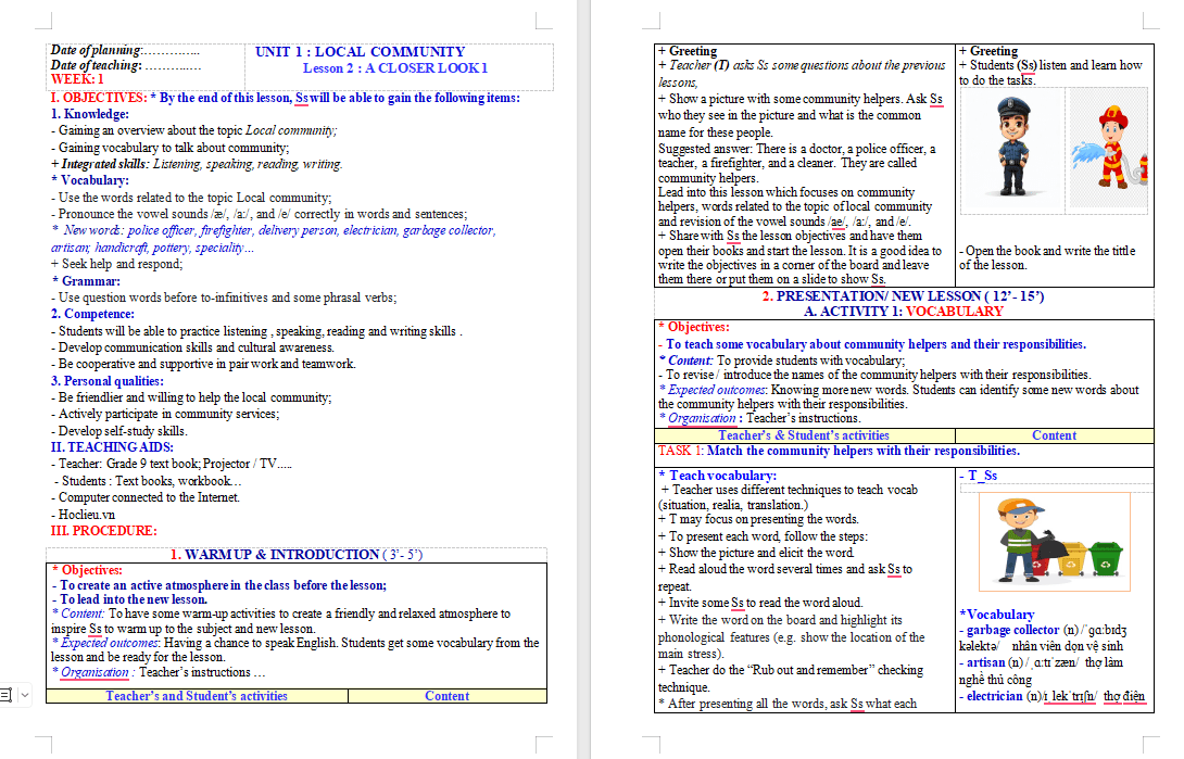 Tiếng Anh 9 Unit 1: A Closer Look 1
