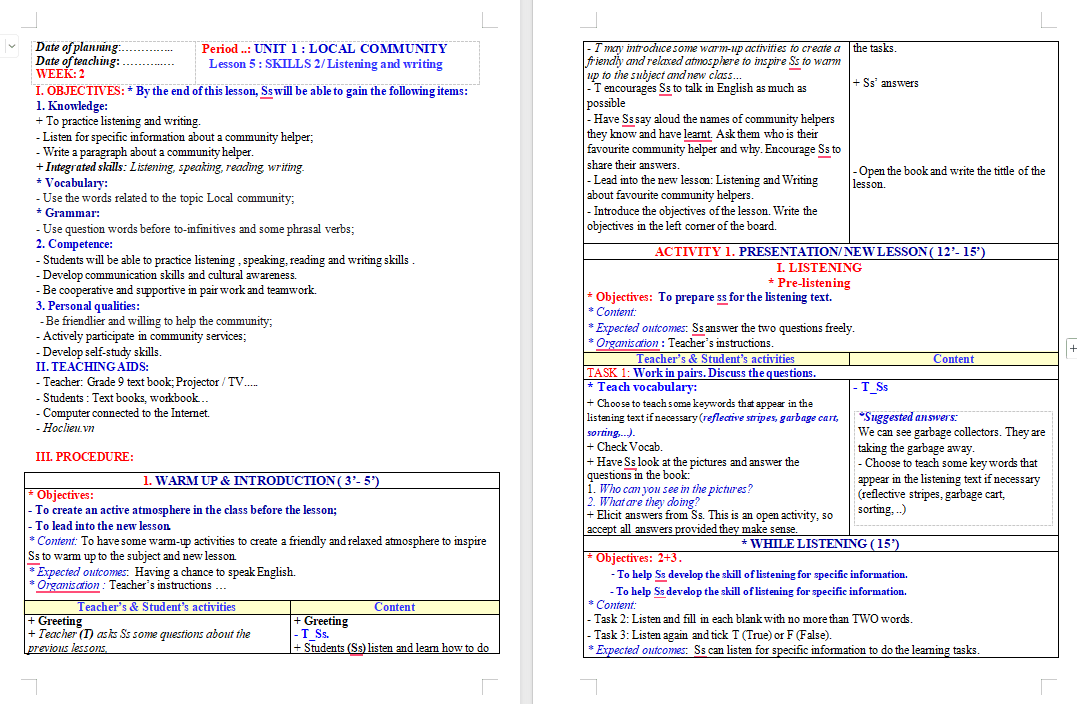 Tiếng Anh 9 Unit 1: Skills 2