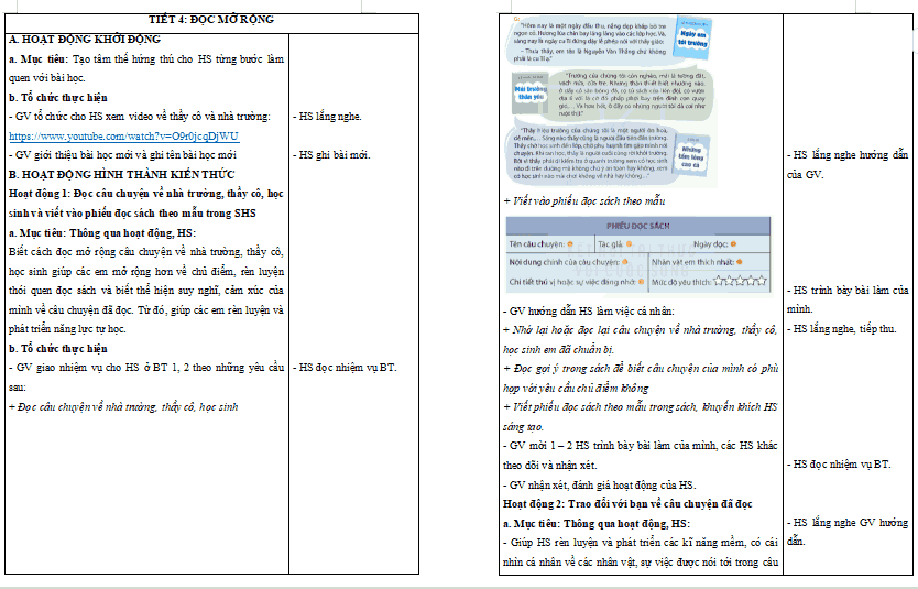 Giáo án Tiếng Việt lớp 5 Bài 18: Đọc mở rộng
