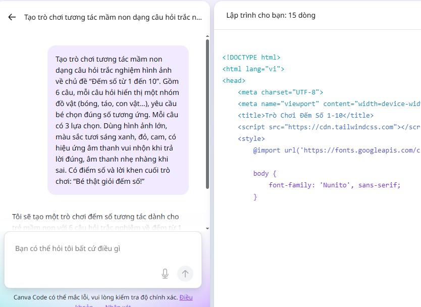 Bài thu hoạch cuối khóa Ứng dụng AI vào dạy học mầm non