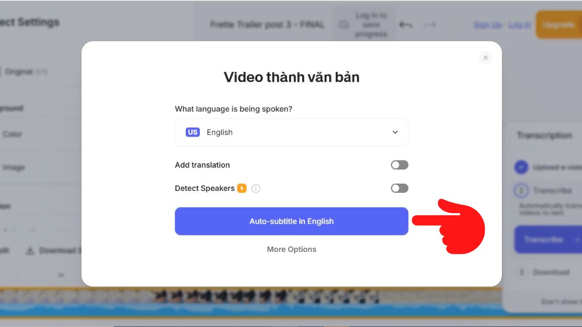 Auto-subtitle in English