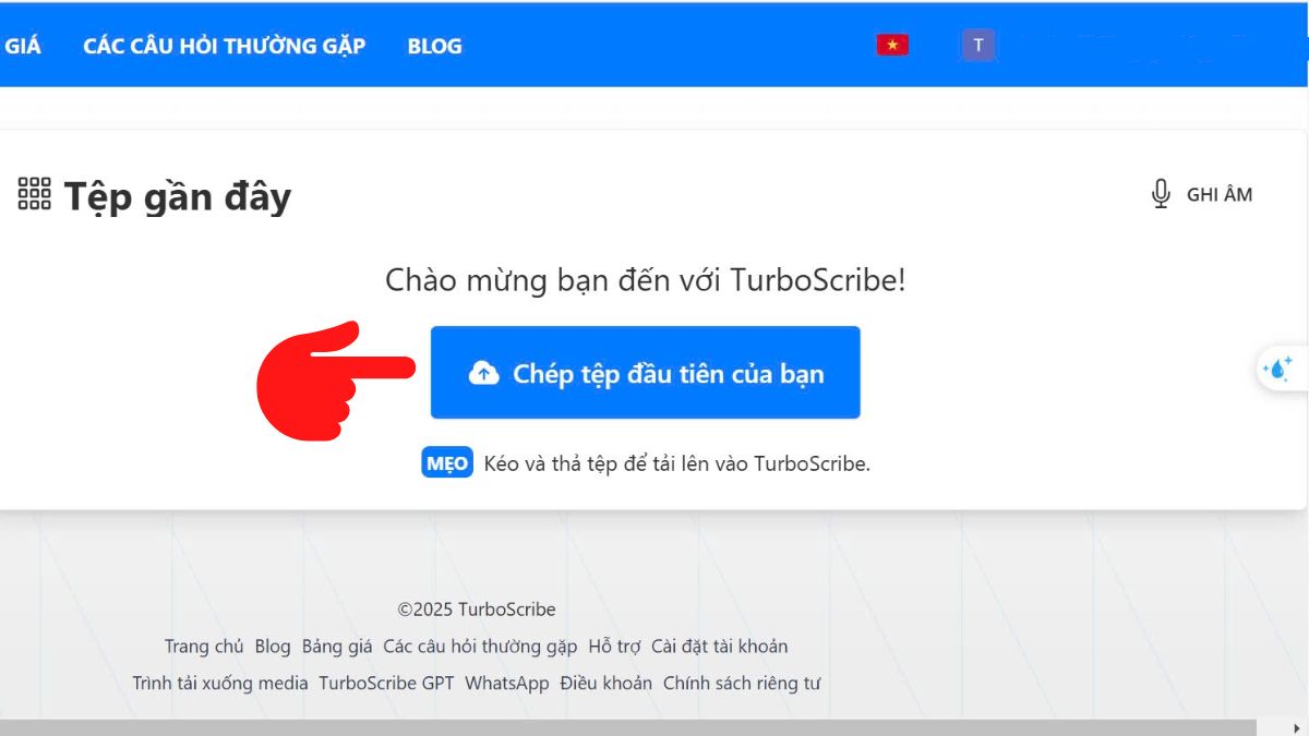 Chép tệp đầu tiên của bạn