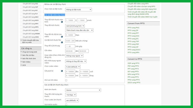 Tùy chỉnh các cài đặt video và âm thanh