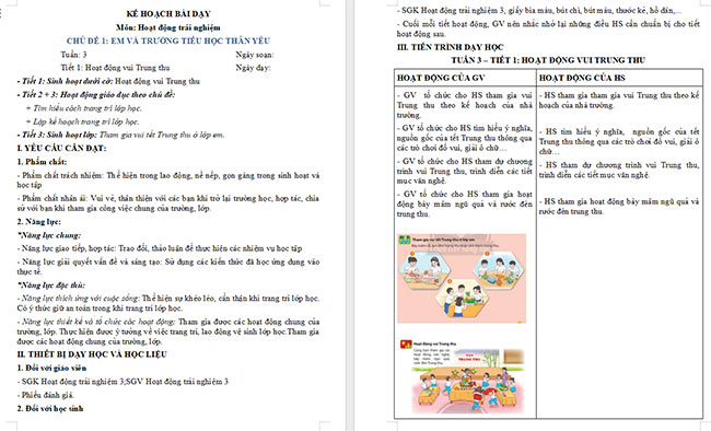 Giáo án Hoạt động trải nghiệm 3 Tuần 3