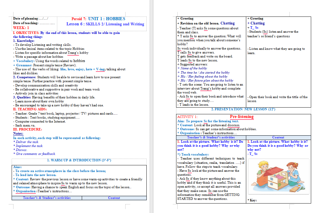 Tiếng Anh 7 Unit 1: Skills 2