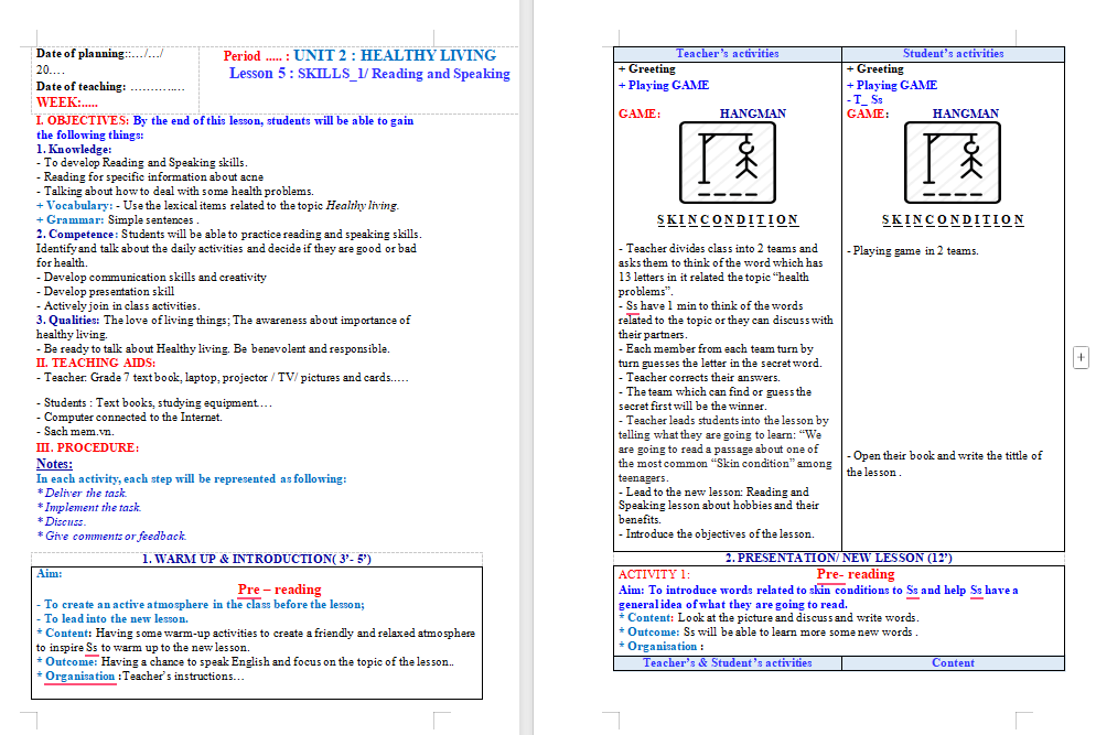 Tiếng Anh 7 Unit 2: Skills 1