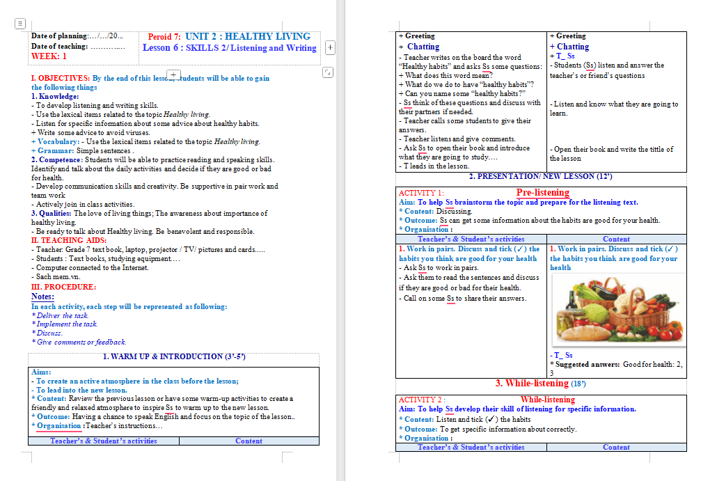 Tiếng Anh 7 Unit 2: Skills 2