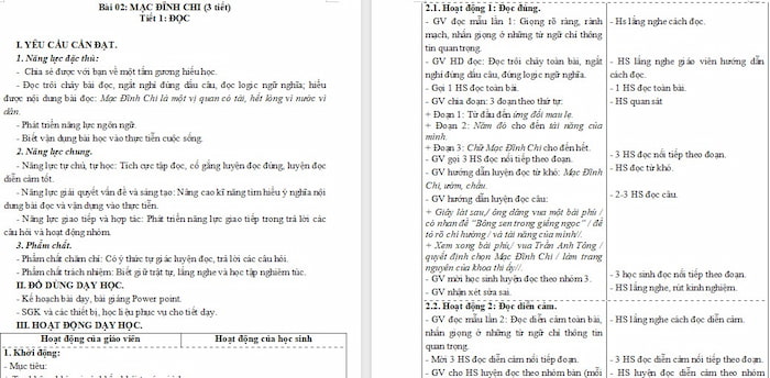 Giáo án Tiếng Việt 4 Mạc Đĩnh Chi