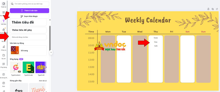 Nhập thông tin thời khóa biểu
