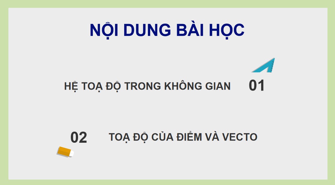 PowerPoint Toán 12 CTST Bài Toạ độ của vectơ trong không gian