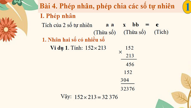 PowerPoint Toán 6 Bài 4: Phép nhân, phép chia các số tự nhiên