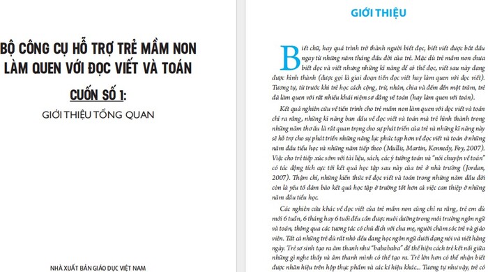 Bộ công cụ hỗ trợ trẻ mầm non làm quen với đọc viết và toán