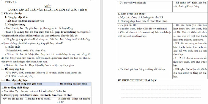 Giáo án Tiếng Việt 4 Luyện tập viết bài văn thuật lại một sự việc