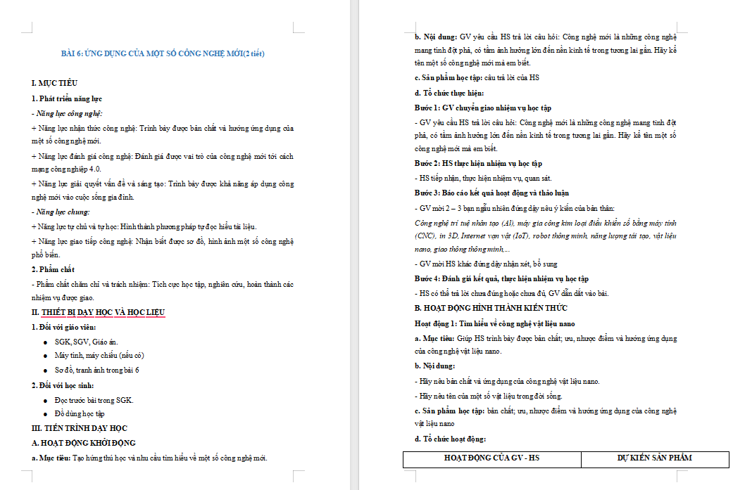 Giáo án PowerPoint Công nghệ 10 Bài 6: Ứng dụng của một số công nghệ mới