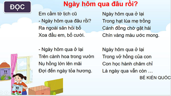 PowerPoint Tiếng Việt 2 Ngày hôm qua đâu rồi?
