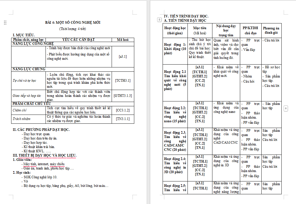 Giáo án PowerPoint Công nghệ 10 Bài 4: Một số công nghệ mới