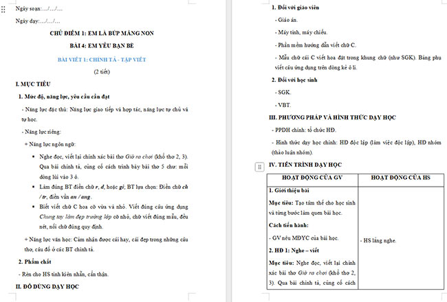 Giáo án Tiếng Việt 2 Nghe - viết Giờ ra chơi, Chữ hoa C