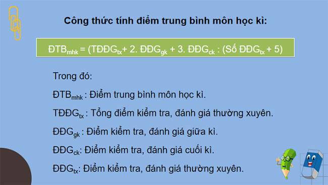 Cách tính điểm trung bình môn học kì