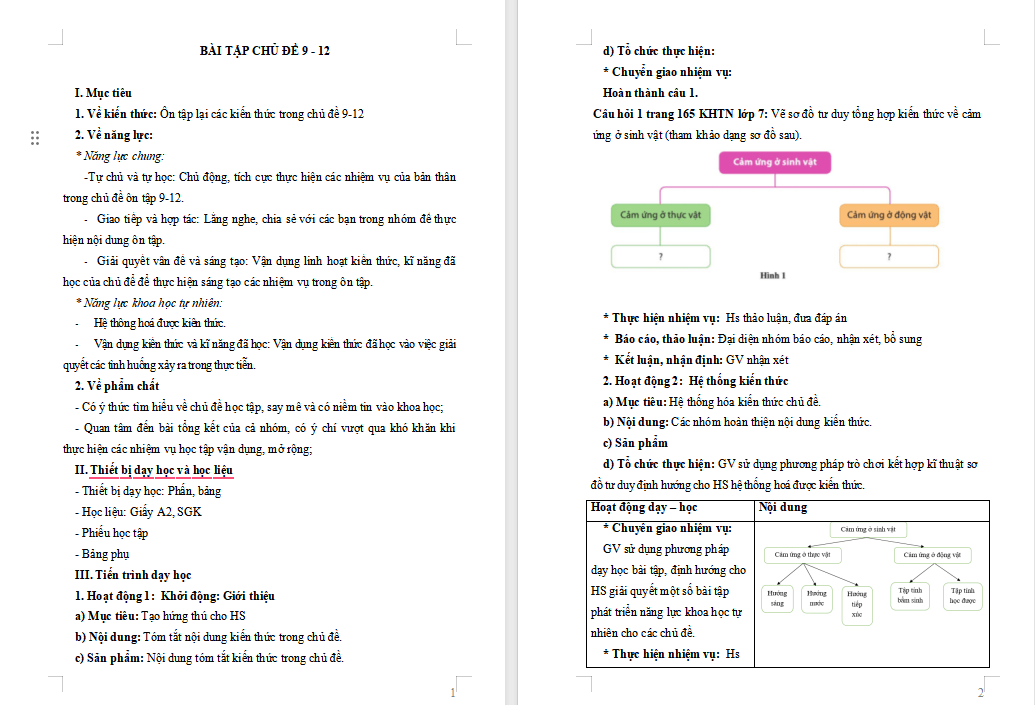 Khoa học tự nhiên 7 Bài tập Chủ đề 9, 10, 11, 12