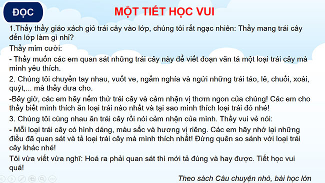 PowerPoint Tiếng Việt 2 Một tiết học vui