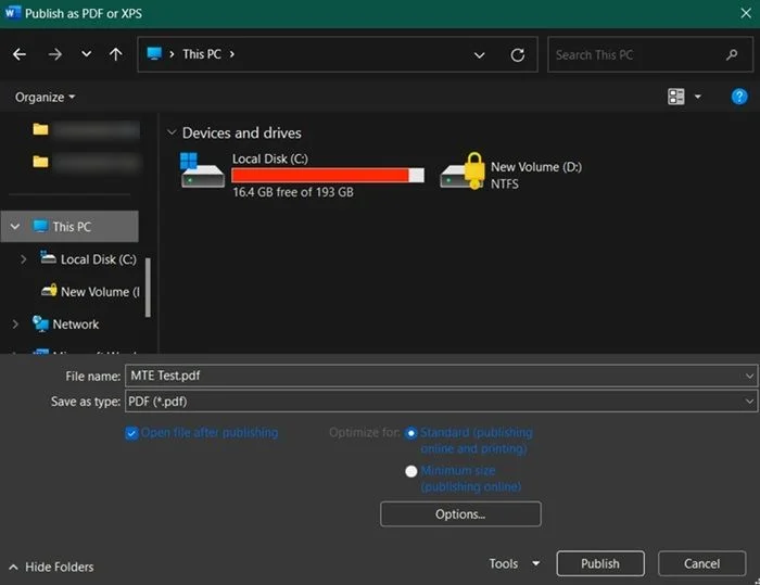 Nhập tên cho file PDF