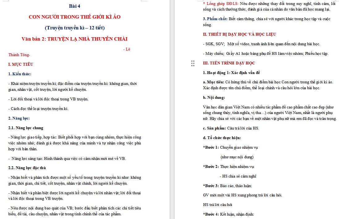 KHBD Ngữ văn 9 Bài Truyện lạ nhà thuyền chài CTST 